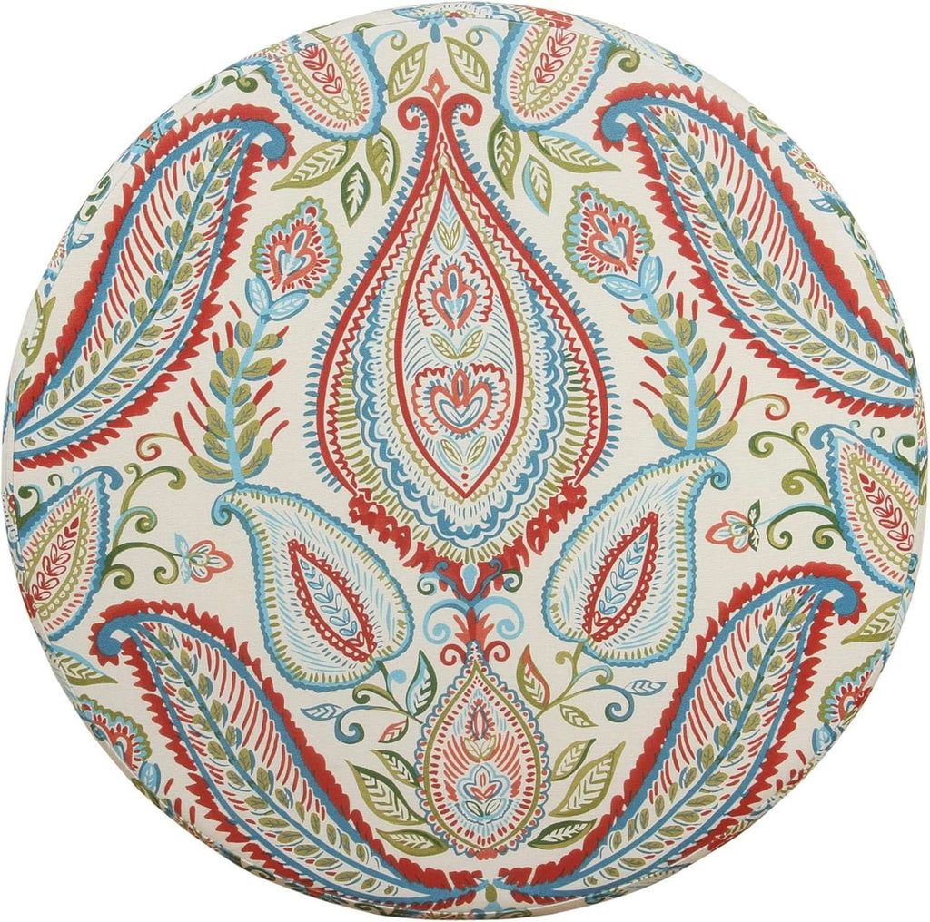 Large Upholstered Round Storage Ottoman