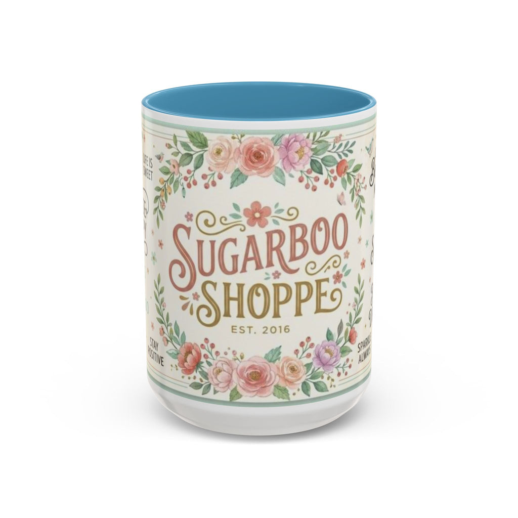 Sugarboo Shoppe Floral Accent Coffee Mug — "Collect Beautiful Moments" Inspirational Ceramic Mug (11/15oz)