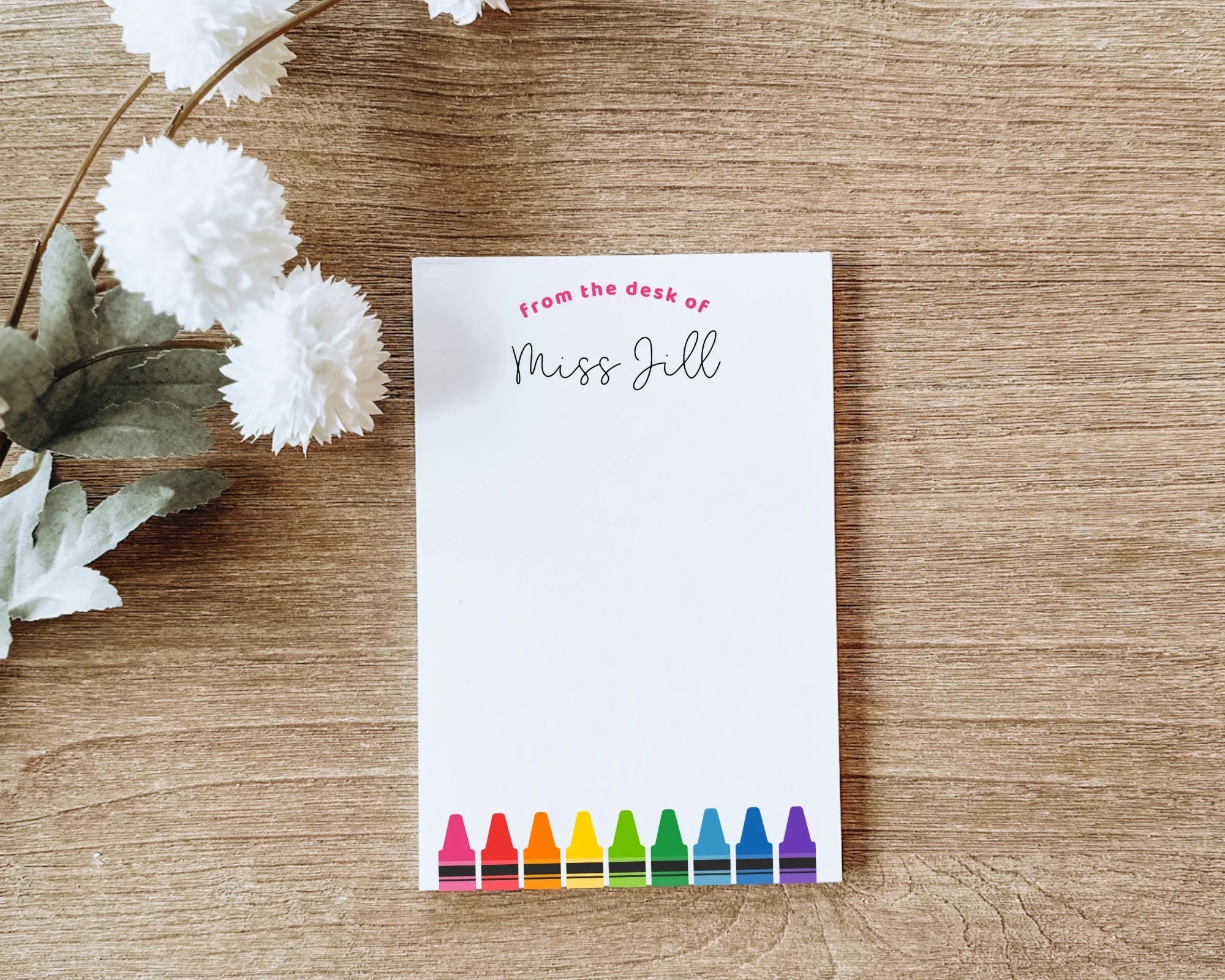 Personalized Teacher Notepad | Custom "From the Desk of" Notepad | Teacher Gift | Classroom Stationery | End of Year Gift