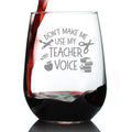 Teacher Voice – Stemless Wine Glass - Cute Funny Teacher Gifts for Women - Fun Unique Teacher Decor - Large