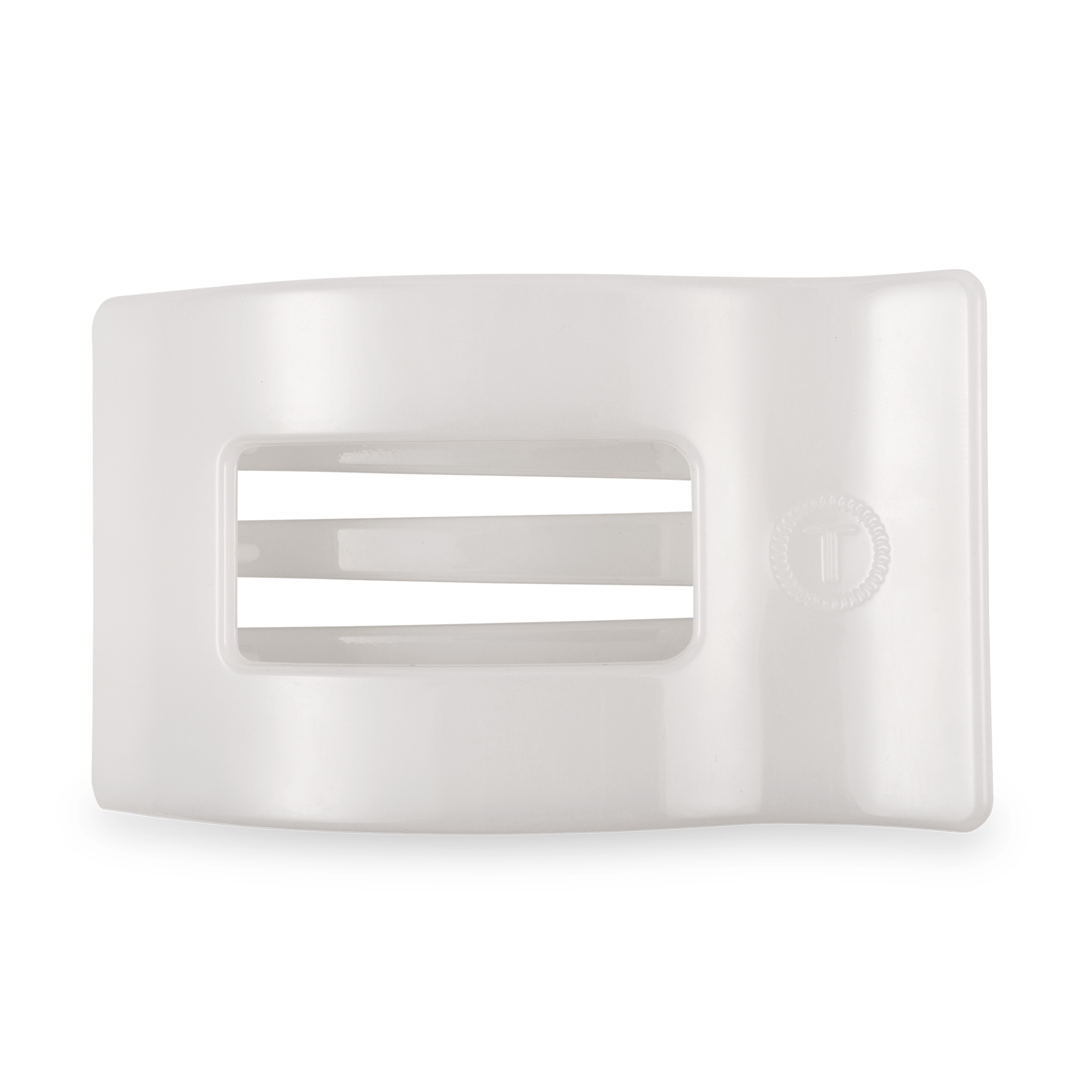Coconut White Large Flat Rectangle Hair Clip