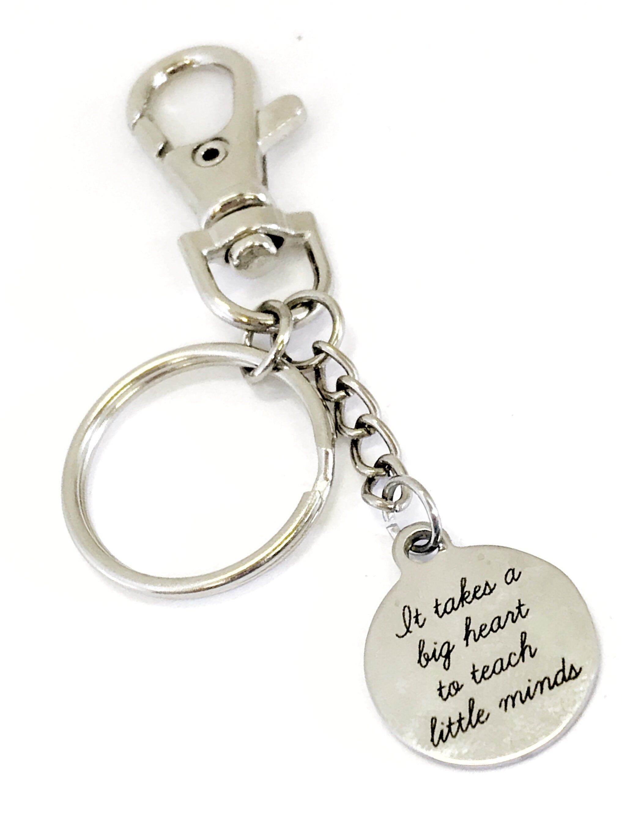 Teacher Gift, Teacher Keychain, It Takes A Big Heart To Teach Little Minds Keychain, Back To School Gift, Preschool Teacher Gift