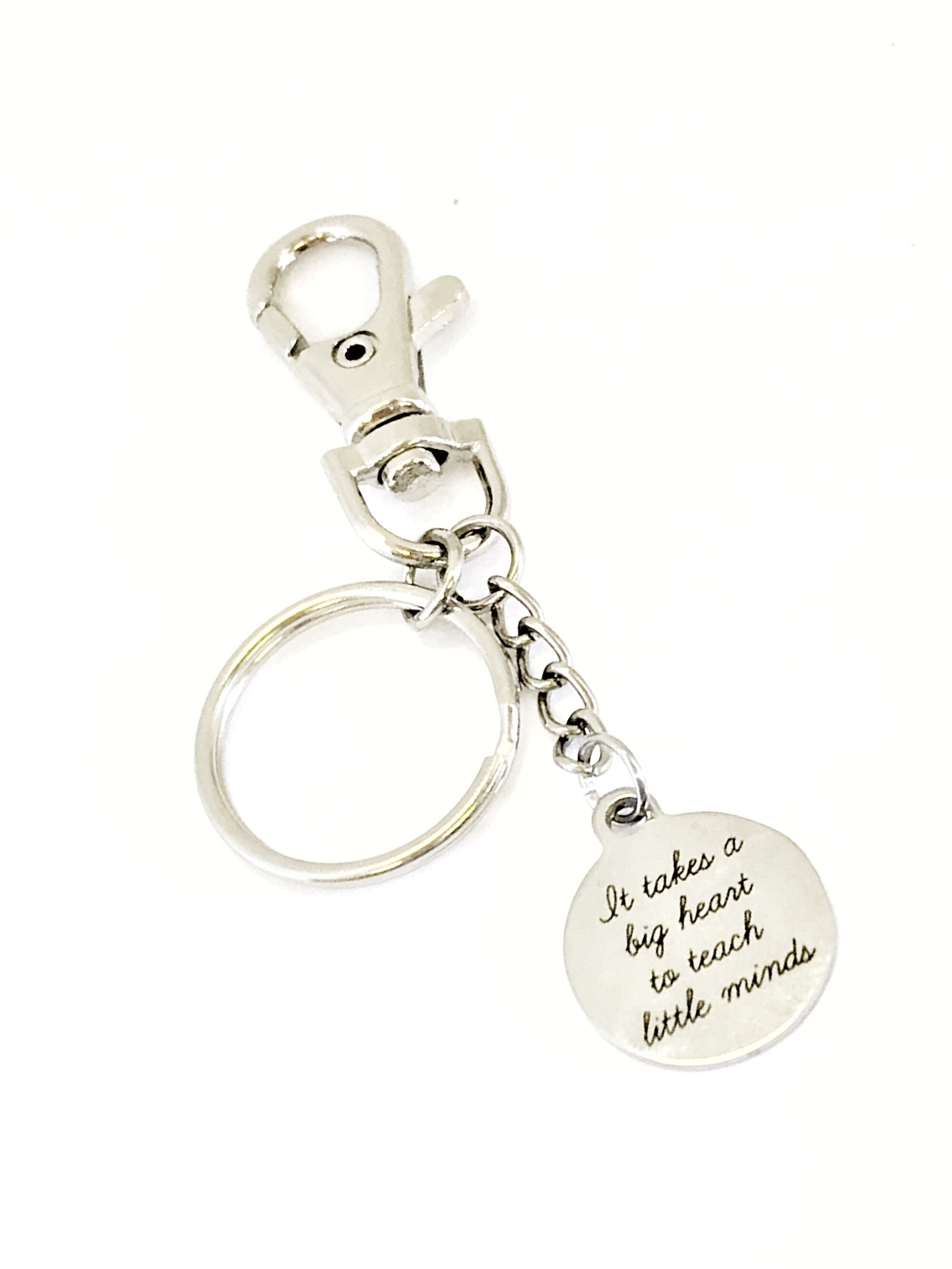 Teacher Gift, Teacher Keychain, It Takes A Big Heart To Teach Little Minds Keychain, Back To School Gift, Preschool Teacher Gift
