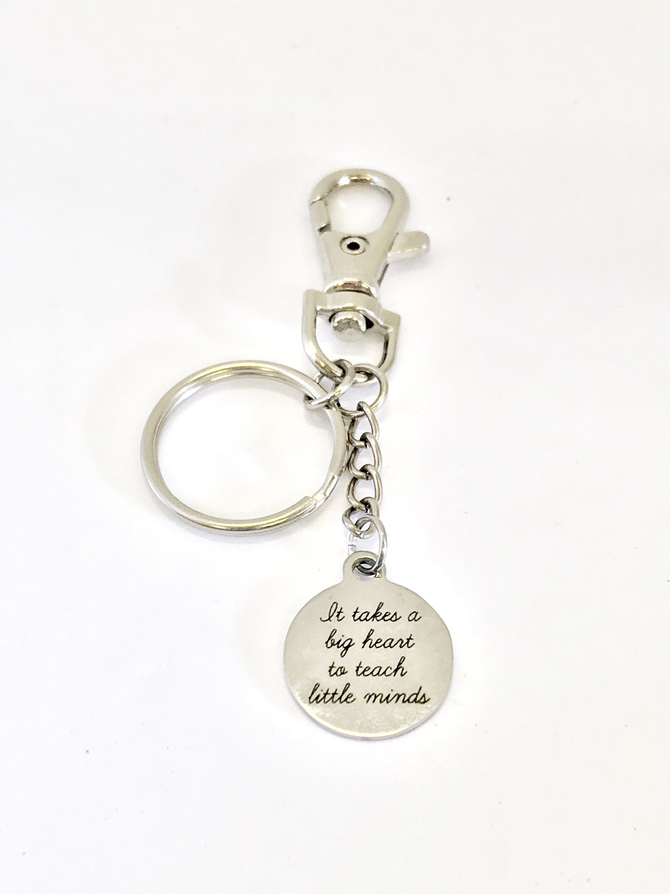 Teacher Gift, Teacher Keychain, It Takes A Big Heart To Teach Little Minds Keychain, Back To School Gift, Preschool Teacher Gift