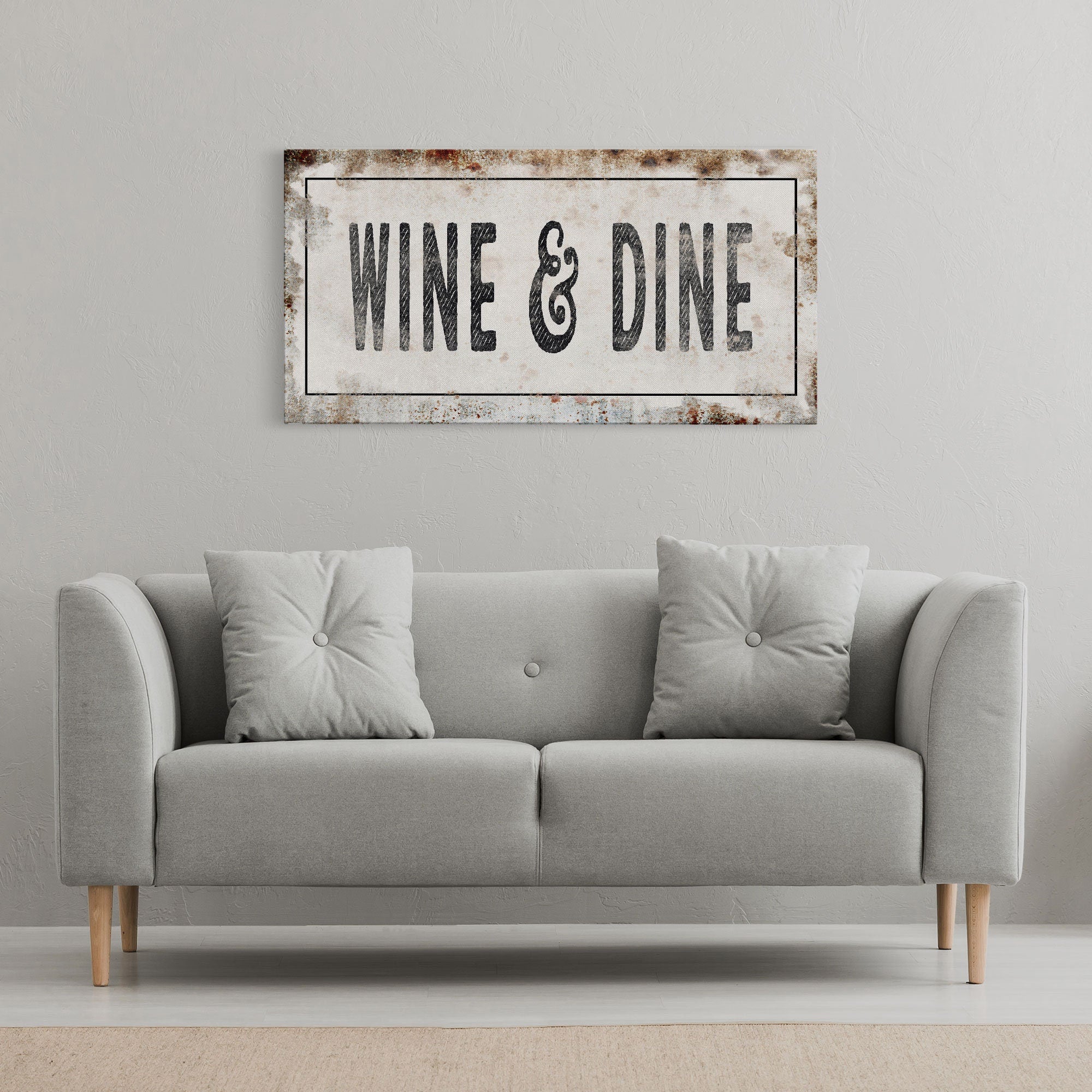 Wine & Dine Kitchen Canvas Sign