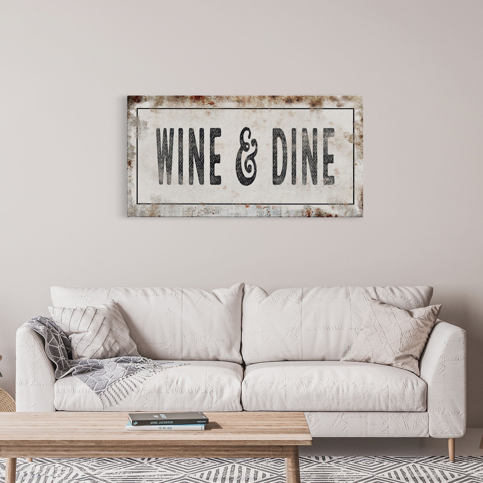 Wine & Dine Kitchen Canvas Sign