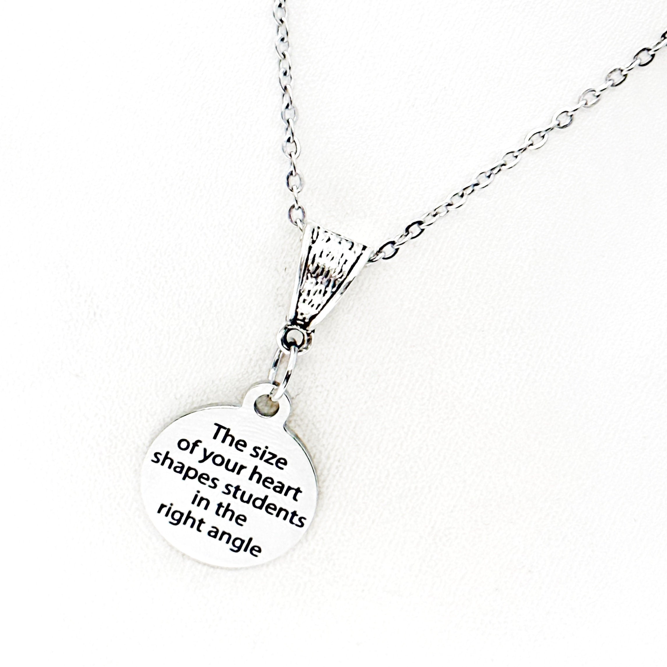 Geometry Pun Teacher Gift Pendant Necklace, Math Teacher Gift, Geometry Teacher, New Teacher, Daughter, Wife