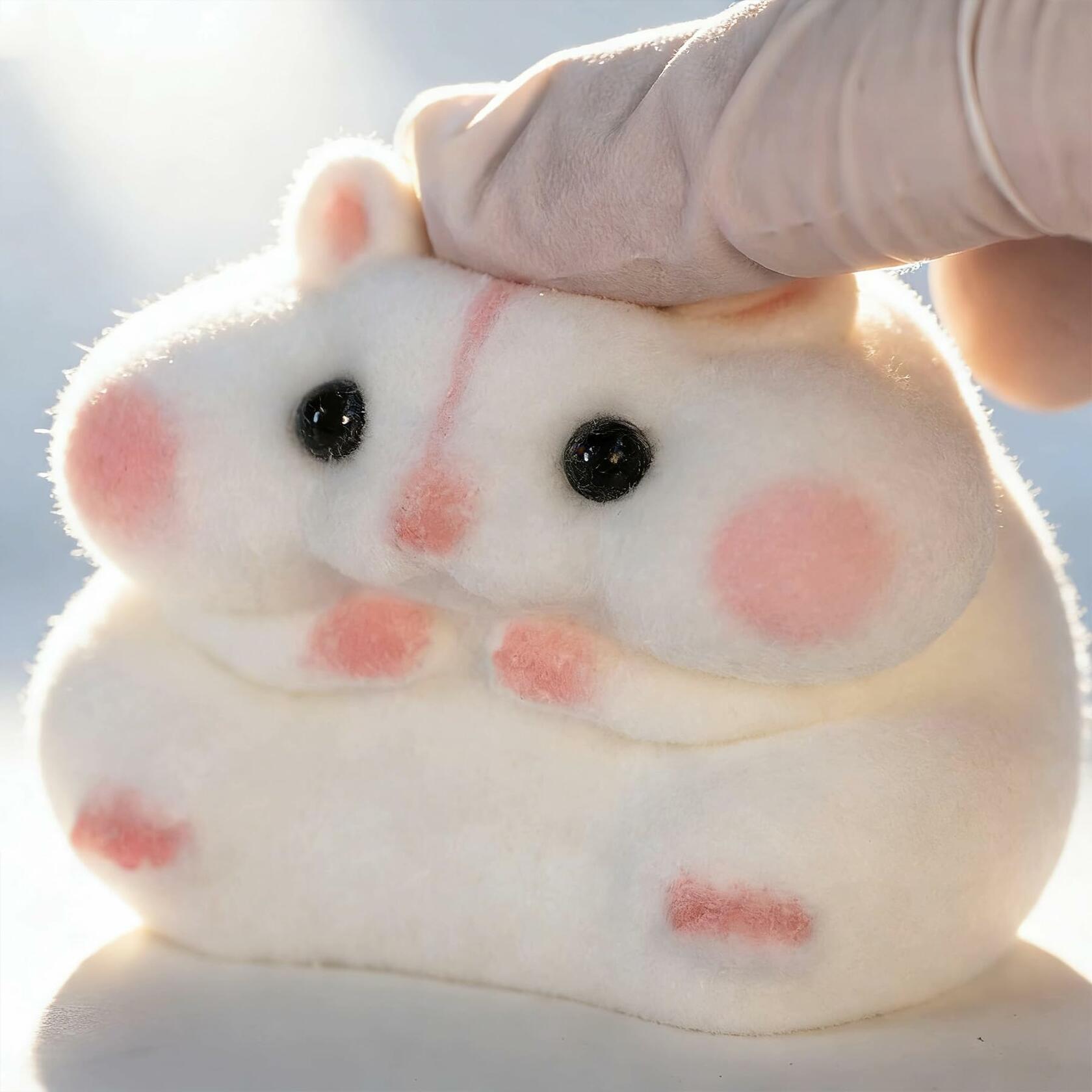 Generic Handmade Taba Squishy Hamster Toy Soft Silicone Mochi White