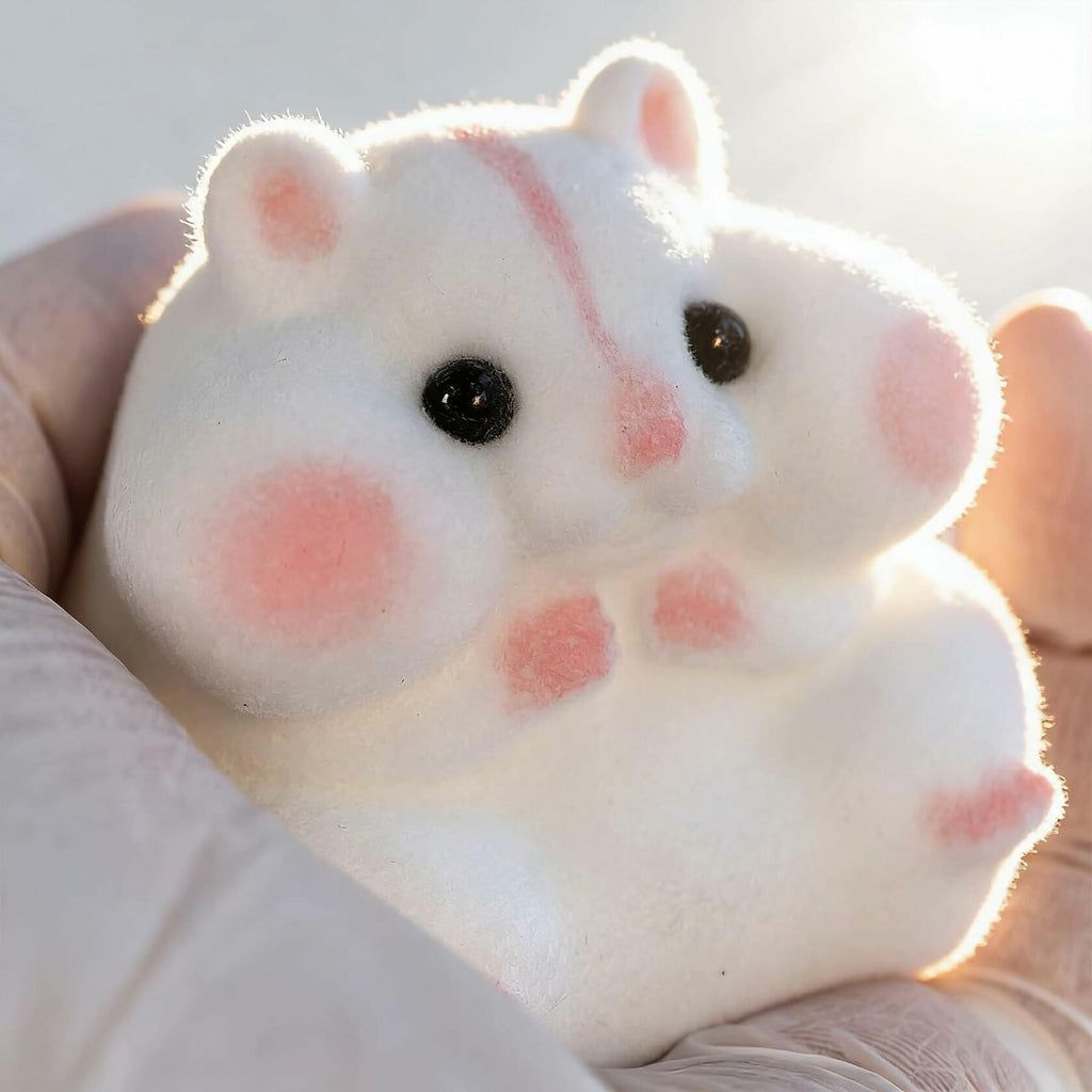 Generic Handmade Taba Squishy Hamster Toy Soft Silicone Mochi White