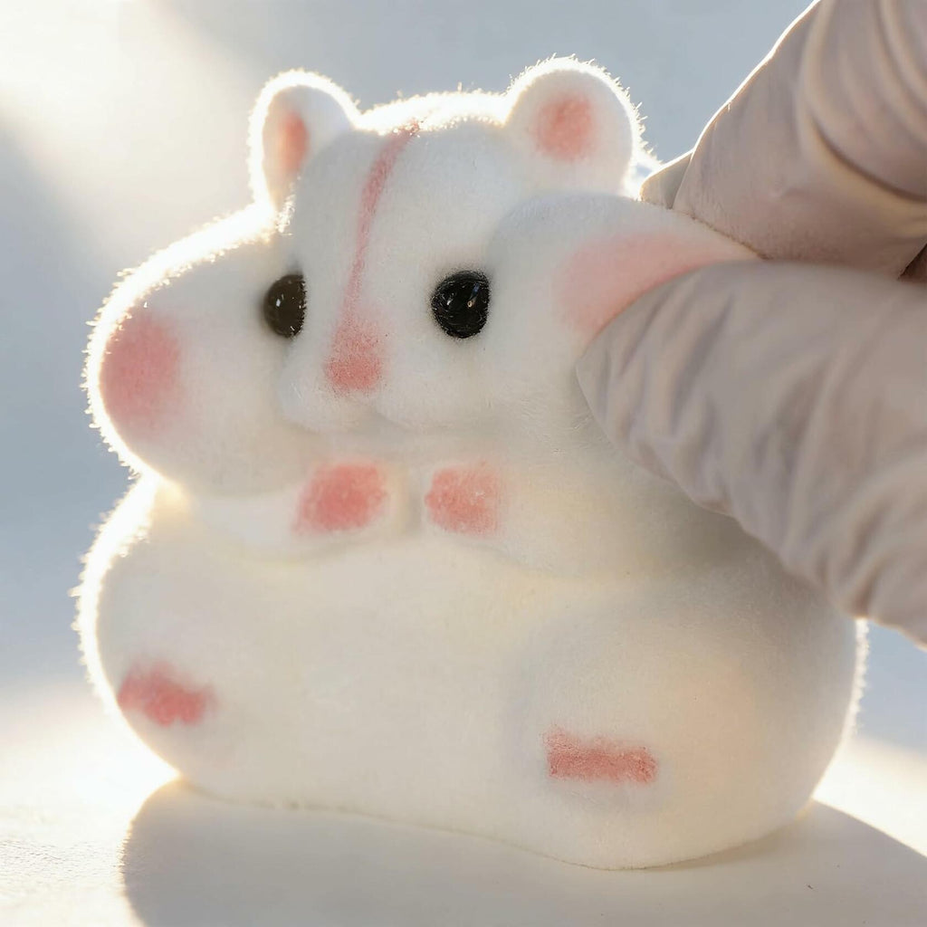 Generic Handmade Taba Squishy Hamster Toy Soft Silicone Mochi White