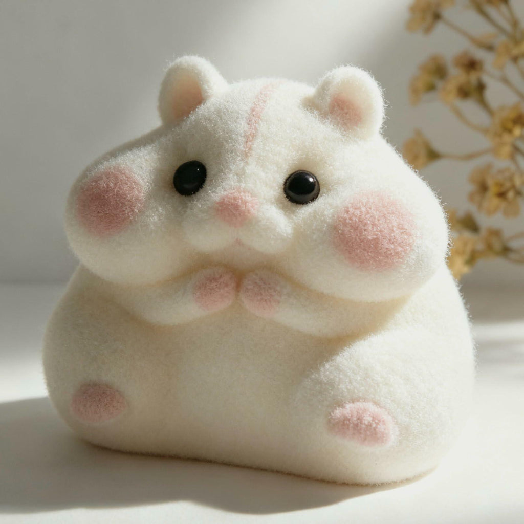 Generic Handmade Taba Squishy Hamster Toy Soft Silicone Mochi White