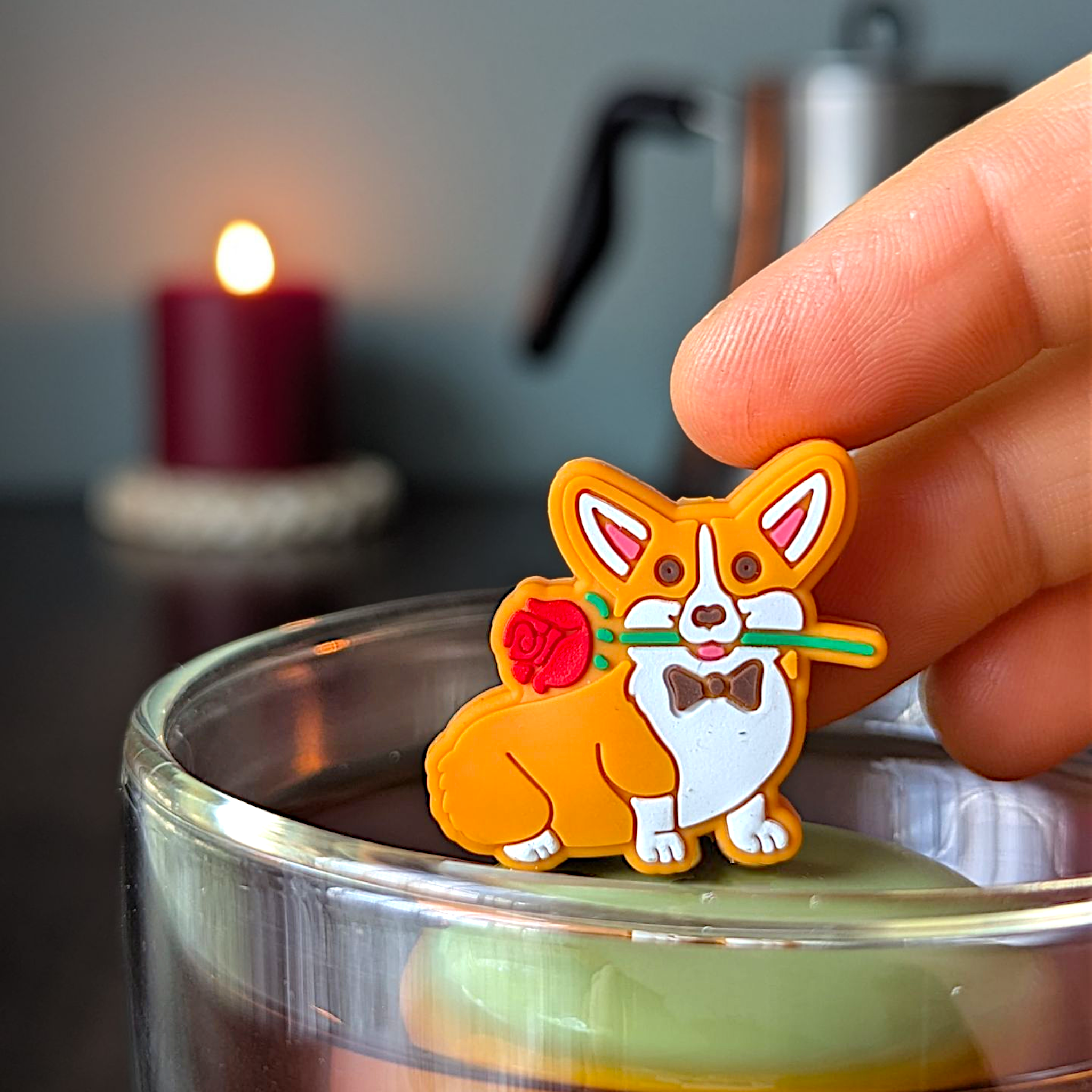 Floating Rose Corgi Tea Infuser - Cute Animal Tea Infuser for Loose Leaf Tea